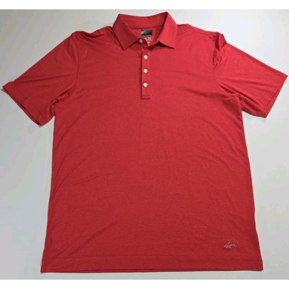 Greg Norman Polo Shirt Mens Large Red ML75 Play Dry Golf Performance Stretch